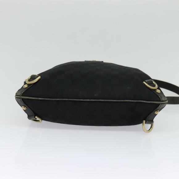 GUCCI GG Canvas Abbey Shoulder Bag Black Gold - Picture 9 of 12